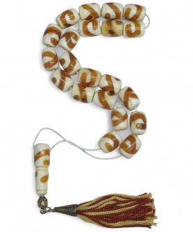 Κομπολόι από Κόκκαλο Καμήλας με Κεχριμπάρι KOM12757