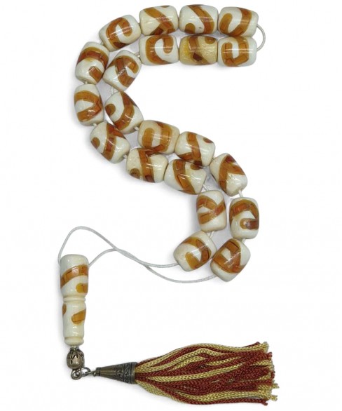 Κομπολόι από Κόκκαλο Καμήλας με Κεχριμπάρι KOM12757