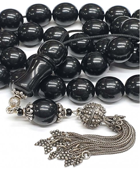 Κομπολόι 33άρι από μαύρο Κεχριμπάρι Ερζερούμ KOM12740