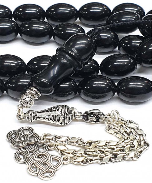 Κομπολόι 33άρι από μαύρο Κεχριμπάρι Ερζερούμ KOM12741