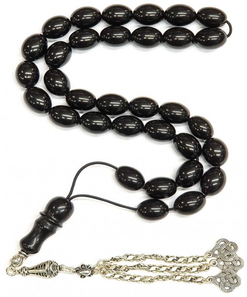 Κομπολόι 33άρι από μαύρο Κεχριμπάρι Ερζερούμ KOM12741