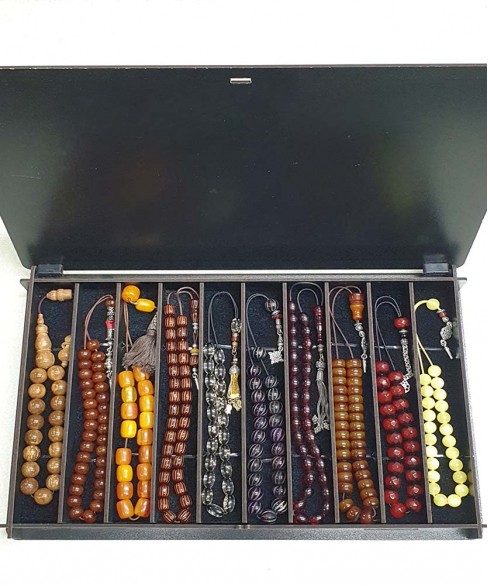 Χειροποίητο ξύλινο κουτί για συλλογές κομπολογιών KOYT10020