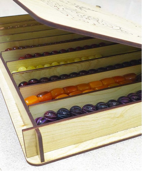 Χειροποίητο ξύλινο κουτί για συλλογές κομπολογιών KOYT10021