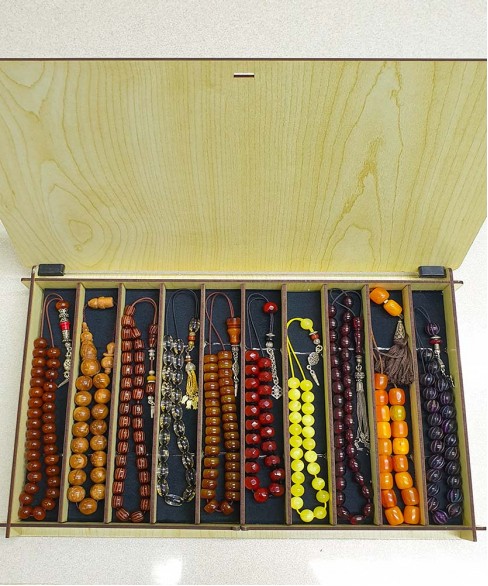 Χειροποίητο ξύλινο κουτί για συλλογές κομπολογιών KOYT10021