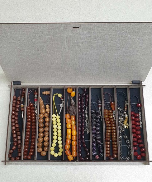 Χειροποίητο ξύλινο κουτί για συλλογές κομπολογιών KOYT10022