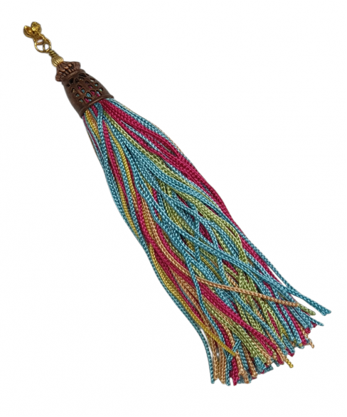 Χειροποίητη υφασμάτινη φούντα για κομπολόι AKS10418