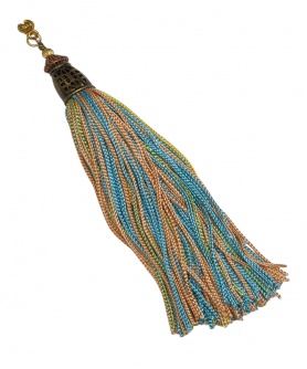 Χειροποίητη υφασμάτινη φούντα για κομπολόι AKS10422