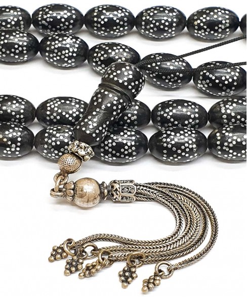 Κομπολόι 33άρι από μαύρο Κεχριμπάρι Ερζερούμ KOM12220