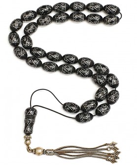 Κομπολόι 33άρι από μαύρο Κεχριμπάρι Ερζερούμ KOM12220