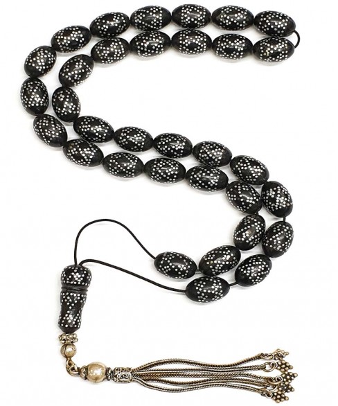 Κομπολόι 33άρι από μαύρο Κεχριμπάρι Ερζερούμ KOM12220