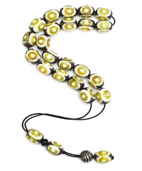 Κομπολόι από Έβενο με Κόκκαλο Καμήλας KOM12226