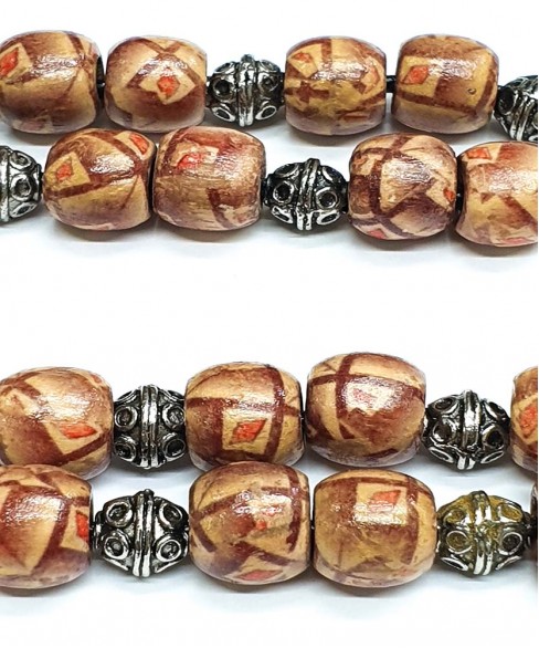 Κομπολόι από Ξύλο με Πυρογραφία KOM12135