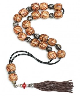 Κομπολόι από Ξύλο με Πυρογραφία KOM12135