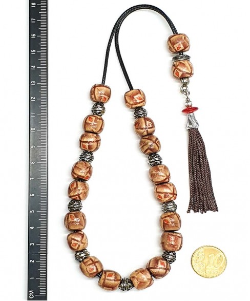 Κομπολόι από Ξύλο με Πυρογραφία KOM12135