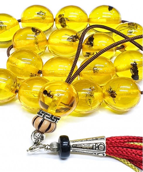 Κομπολόι από Τεχνητή Ρητίνη με Εγκλωβισμένα Έντομα KOM12084