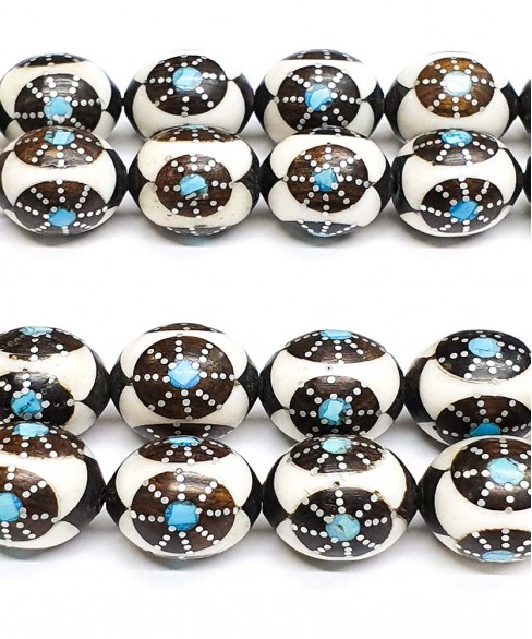 Κομπολόι από Έβενο με Κόκκαλο Καμήλας KOM12071