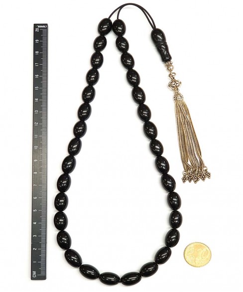 Κομπολόι 33άρι από μαύρο Κεχριμπάρι Ερζερούμ KOM12010