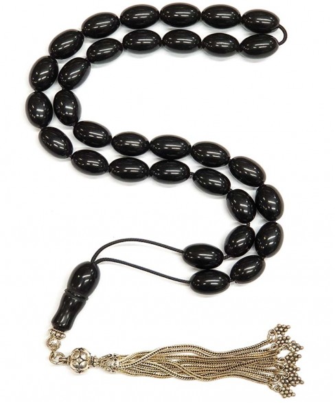 Κομπολόι 33άρι από μαύρο Κεχριμπάρι Ερζερούμ KOM12010