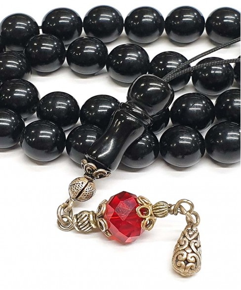 Κομπολόι 33άρι από μαύρο Κεχριμπάρι Ερζερούμ KOM11946