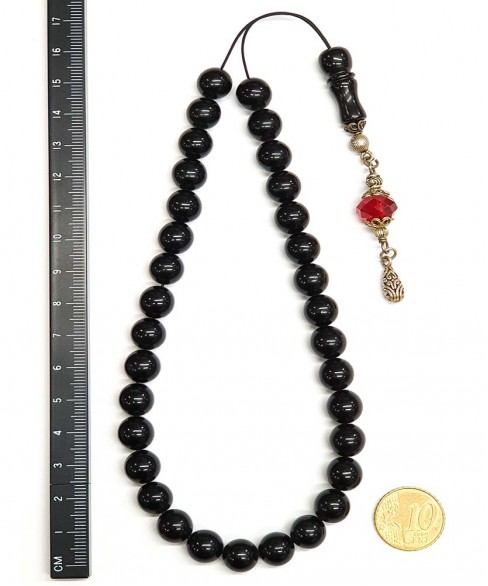 Κομπολόι 33άρι από μαύρο Κεχριμπάρι Ερζερούμ KOM11946