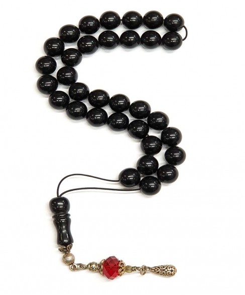 Κομπολόι 33άρι από μαύρο Κεχριμπάρι Ερζερούμ KOM11946