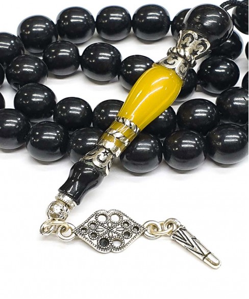 Κομπολόι 33άρι από μαύρο Κεχριμπάρι Ερζερούμ KOM11948