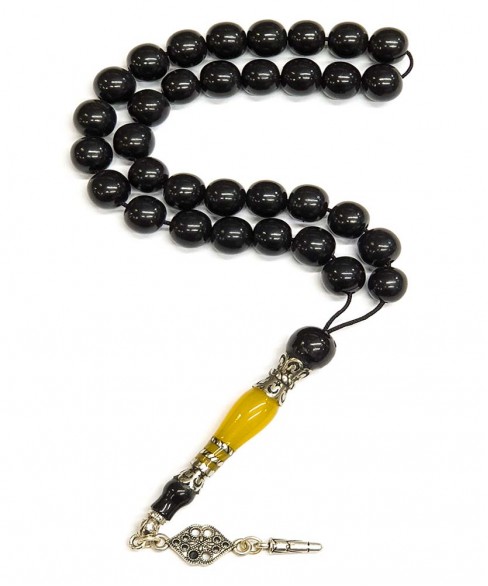 Κομπολόι 33άρι από μαύρο Κεχριμπάρι Ερζερούμ KOM11948