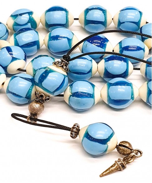 Κομπολόι από Κόκκαλο Καμήλας με Ορυκτό Τιρκουάζ KOM11782