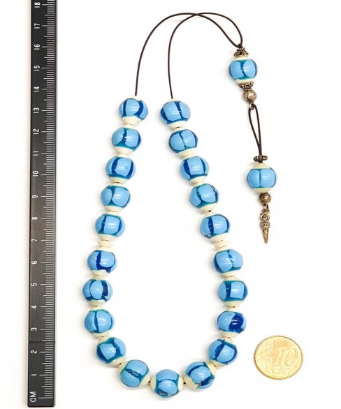 Κομπολόι από Κόκκαλο Καμήλας με Ορυκτό Τιρκουάζ KOM11782