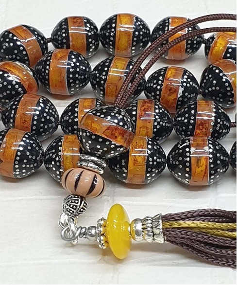 Κομπολόι από Γιούσουρι με Κεχριμπάρι KOM11699