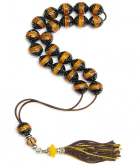 Κομπολόι από Γιούσουρι με Κεχριμπάρι KOM11699