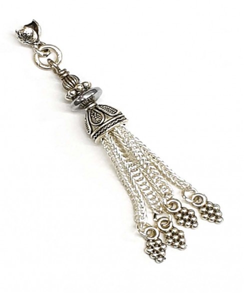 Φούντα επάργυρη κομπολογιού AKS10349