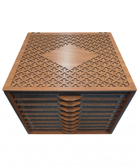 Χειροποίητο ξύλινο κουτί με 10 συρτάρια για συλλογές κομπολογιών KOYT10019