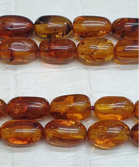 Κομπολόι από Κεχριμπάρι με χρυσό θυρεό 24K KOM11432