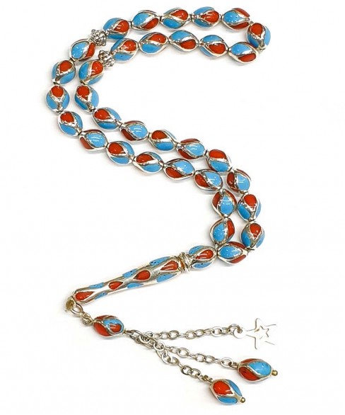 Κομπολόι από Ασήμι και Τεχνητή Ρητίνη KOM11414