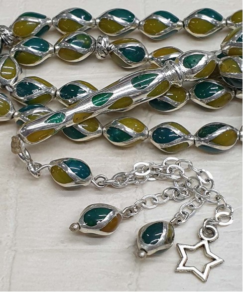 Κομπολόι από Ασήμι και Τεχνητή Ρητίνη KOM11415