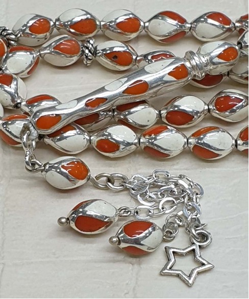 Κομπολόι από Ασήμι και Τεχνητή Ρητίνη KOM11417