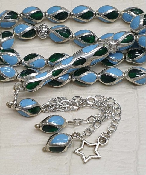 Κομπολόι από Ασήμι και Τεχνητή Ρητίνη KOM11418