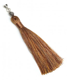 Χειροποίητη υφασμάτινη φούντα για κομπολόι AKS10289