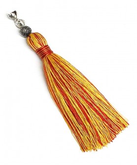 Χειροποίητη υφασμάτινη φούντα για κομπολόι AKS10297