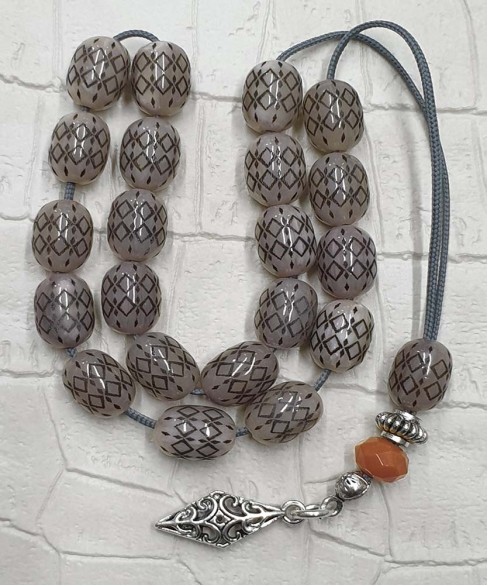 Κομπολόι από Μαστίχα με Πυρογραφία KOM11088