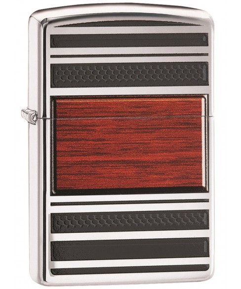 Zippo 28676 Steel And Wood High Polish Chrome