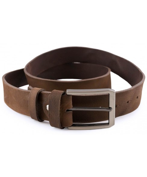 Δερμάτινη Ανδρική Ζώνη KOUROS NS1011 BROWN