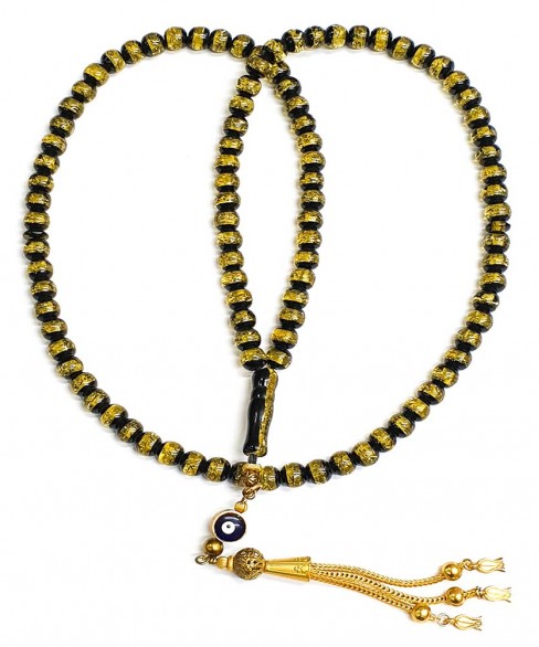 Τεσπίχ (Μουσουλμανικό Προσευχητάρι) από τεχνιτή ρυτίνη με 99 χάντρες TES10040