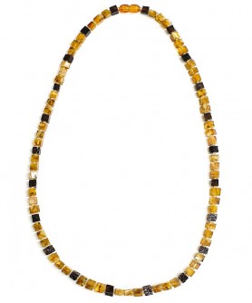 Χειροποίητο γυναικείο κολιέ από πρεσαριστό κεχριμπάρι KOL10019