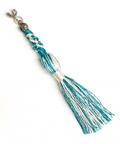 Χειροποίητη υφασμάτινη φούντα για κομπολόι AKS10183