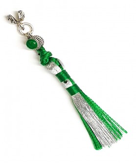 Χειροποίητη υφασμάτινη φούντα για κομπολόι AKS10190