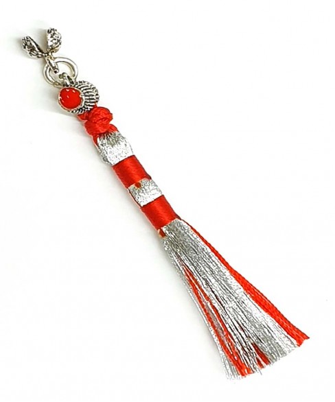 Χειροποίητη υφασμάτινη φούντα για κομπολόι AKS10199