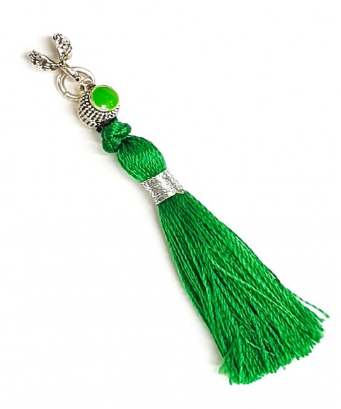 Χειροποίητη υφασμάτινη φούντα για κομπολόι AKS10204