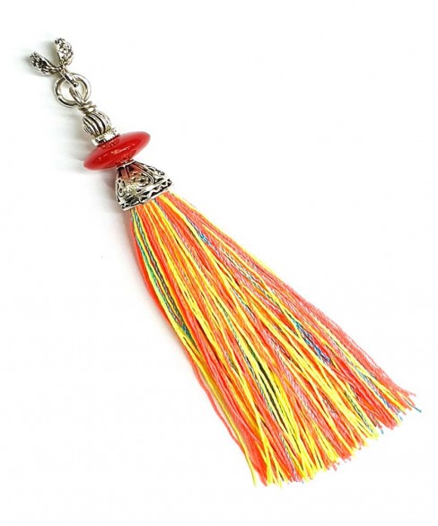 Χειροποίητη υφασμάτινη φούντα για κομπολόι AKS10247